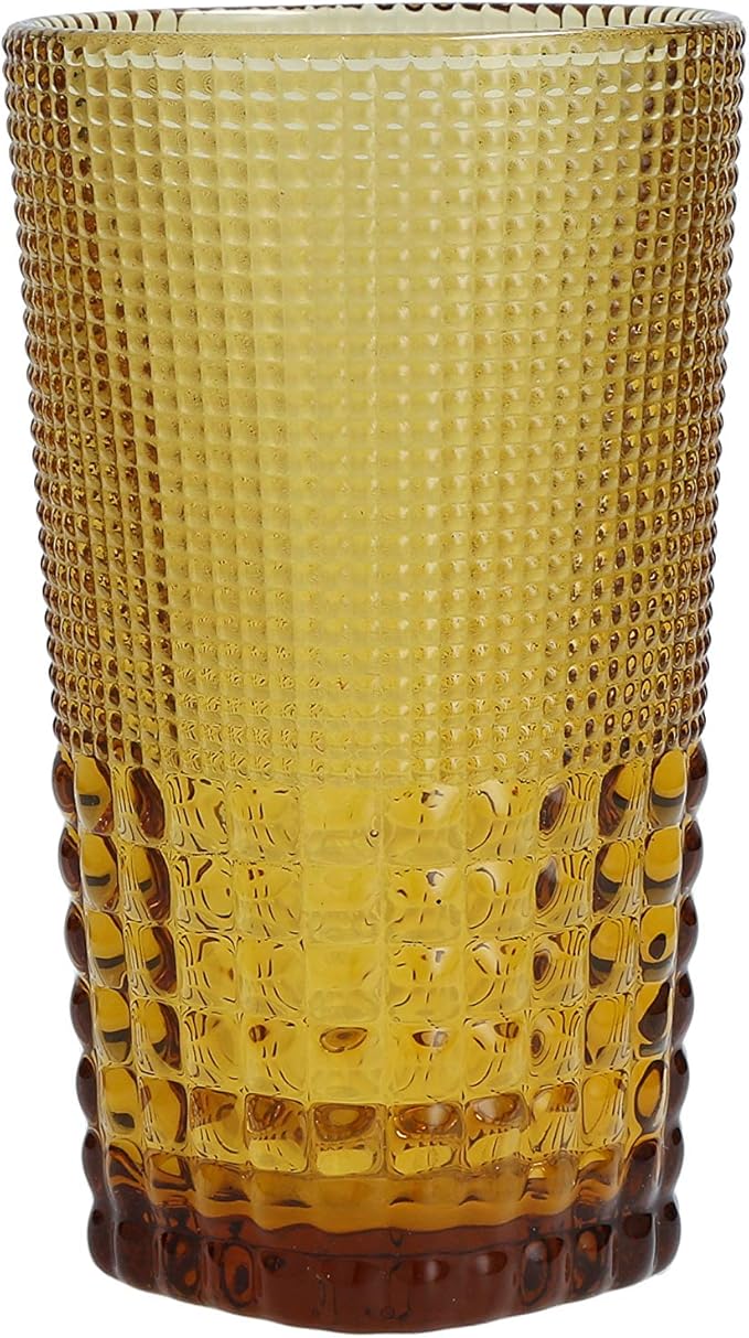 Fortessa Malcolm Double Old Fashioned Cocktail Glass 6 Pack, 11.5-Ounce, Amber