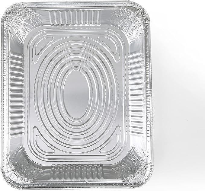 Glad Disposable Half Size Aluminum Steam Pans, Deep Heavy Duty Foil Pans for Steaming, Baking, Roasting, Meal Prep, Catering & Freezer Storage, 12.5 x 10.25 x 2.5 Inch, 2 Count - 2 Pack