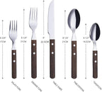 ANNOVA 20 Piece Silverware Set, Service for 4, Stainless Steel Retro/Rivet Walnut Wood Tableware Kitchen Flatware Set Utensils, Includes Dinner Knives, Forks, Spoons, Salad Forks & Dessert Spoons