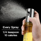NORBASE Oil Sprayer for Cooking, 2 Pack Upgraded Olive Oil Spray Bottle Mister Refillable with Scale Air Fryer Accessories for Kitchen, Salad, Baking, BBQ, Frying