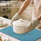 Homaxy Cloths Placemats for Dining Table Set of 8, Heat Resistant Washable Cotton Linen Blend Table Mats, Easy to Clean Place Mats for Indoor Outdoor Party Kitchen Decoration, 13" x 19", Teal
