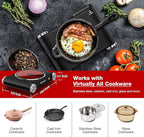 Hot Plate, Techwood Single Burner for Cooking, 1200W Portable Infrared Ceramic Electric Stove with Adjustable Temperature, 7.1” Cooktop for Home/RV/Camp, Compatible for All Cookwares, Black