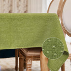 BALCONY & FALCON Rectangle Tablecloth Washable Wrinkle Resistant and Water Proof Table Cloth Decorative Linen Fabric Tablecloths for Dining Parties Kitchen Wedding and Outdoor(Avocado Green, 55x70)