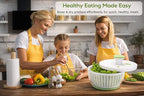 Brieftons QuickPush Salad Spinner: Large 6.3-Quart Vegetable Washer Dryer Strainer Drainer, Easy One-Handed Handle & Brake, Fast Spin Cycles, Compact Storage, to Wash, Clean & Dry Vegetables, Fruits