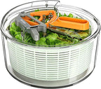 MR.SIGA Large Salad Spinner, Fruit Washing Bowl with Strainer, Salad Dryer for Washing, Spinning, and Draining Greens, Fruits, and Vegetables, 6.87 Quart Capacity