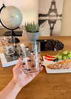 KLIFA- CHARLESTON- 16.5 oz, Set of 6, Acrylic Fishing Tumbler, School of Fish Drinking Glasses, BPA-Free, Stackable Plastic Drinkware, Dishwasher Safe Cups, Clear with Dark Blue Printing