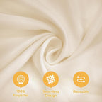 BRILLMAX 4 Pack Beige Tablecloths for 6 Foot Rectangle Tables 90 x 132 Inch - 6ft Rectangular Bulk Linen Polyester Fabric Washable Cloth Cover for Wedding Reception Banquet Birthday Party