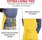 Utopia Kitchen 2 Pack Bib Apron, Adjustable with 2 Pockets, Water and Oil Resistant, Cooking Kitchen Chef Apron for Women Men