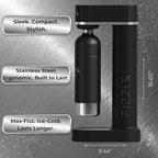 Fizzit Sparklí Stainless Steel Sparkling Water Maker with 3 Reusable Stainless Steel Water Bottles – Soda Streaming Machine Carbonated Seltzer Fizzy Water Maker for Home Kitchen, Dishwasher Safe