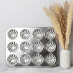 Fox Run Stainless Steel Scallop Shell Madeleine Pan, 12 French Cookie Mold Baking Pan