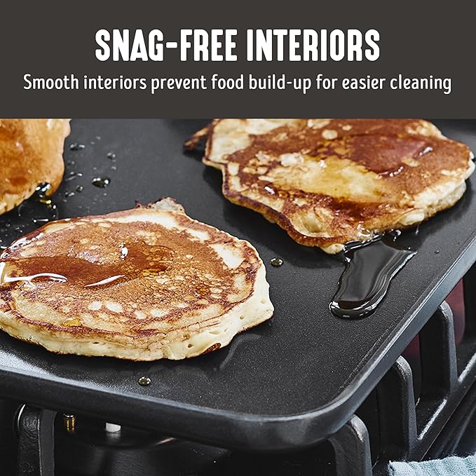 GreenLife Soft Grip Diamond Healthy Ceramic Nonstick 11" Griddle Pan, PFAS-Free, Dishwasher Safe, Black