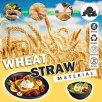 Wheat Straw Dinnerware Sets for 8, 32 PCS Unbreakable Plates and Bowls Sets, Reusable Dinnerware Set for Kitchen Outdoor and Apartment Dinning Essentials - Black