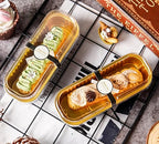 NPLUX 100 Pack Mini Cake Pans with Lids and Spoons Black Gold Rectangular Aluminum Foil Baking Pans Mini Cheesecake Containers(6.8oz)