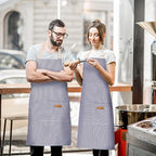 BeLuyi 2 Pack Adjustable Bib Apron with 2 Pockets Chef Cooking Kitchen Restaurant Aprons for Women Men