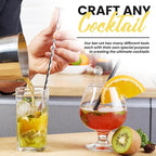 Mixology Bartender Kit with Stand - 15 Piece Bar Tool Set, Silver Bar Set Cocktail Shaker Set for Drink Mixing - Includes Martini Shaker, Jigger, Strainer, Bar Mixer Spoon, Tongs, Opener | Gift Idea