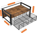 Homode Tea Bag Organizer, Wood Tea Organizers and Storage Chest, Teabag Holder with Storage Drawer,Tea Station Chest Display Container Box for Countertop Kitchen, Rustic Brown