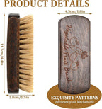 Vegetable Brush Set - 2 Pack, Potato Scrubber, Carrot, Corn & Mushroom Brush with Wood Handle