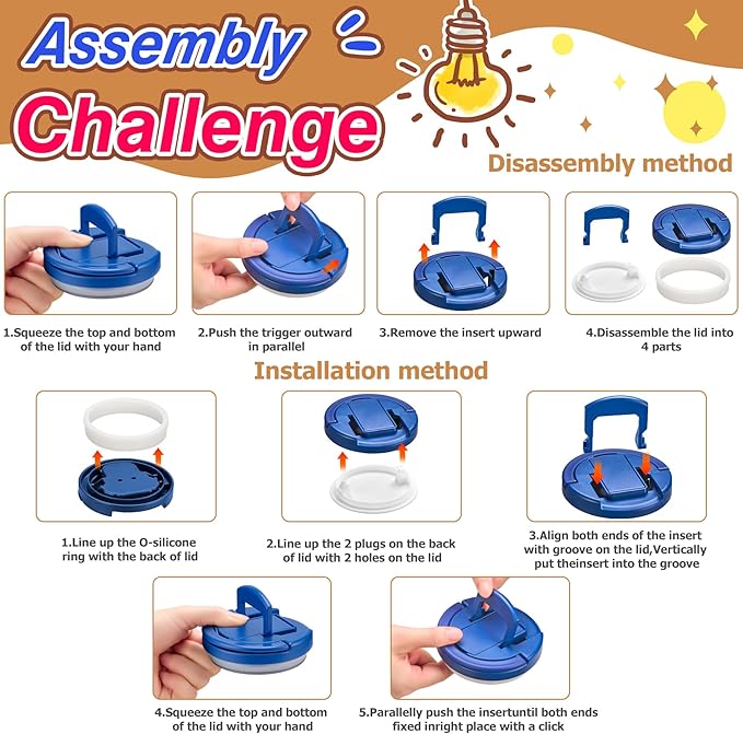 14oz Insulated Vacuum Food Jar with Buckle Lid,Soup Thermo for Hot Food Kids,Wide Mouth Leakproof Stainless Steel Lunch Container with Spoon-Blue