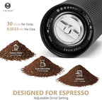 TIMEMORE Chestnut C3 ESP Pro Hand Coffee Grinder, Stainless Steel S2C Conical Burr Manual Coffee Grinder with Foldable Handle, Adjustable Grind Setting for Espresso to French Press - Black