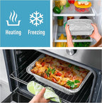 Diplastible Disposable Aluminum Pans With Lids, 9x13 (10pc) And 8x8 Square (10pc) Combo Set, Disposable Baking and Cake Pan (Pack of 20)