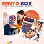 YOLAY Bento Box for Kids Lunch Box Leak-Proof, 5-Compartment Lunch Box Kids for Ages 3-10, Durable with Anti-Slip Base, Suitable for Schools, Outdoor and Travel (Mermaid) (Robo)