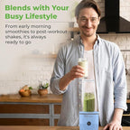 Mix&Shake Blender, 20 oz Portable Blender, 600W Motor, Pulse, ON/OFF Functions, Stainless Steel Blades, Shakes, Sauces, Smoothie Maker, (1) 20 oz To-Go Bottle, Blue, MSKM-600 A