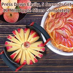 OOKUU Apple Slicer and Corer, [Large Size] 16-Blade Heavy Duty Apple Cutter with Base, [Upgraded] Cut Apples All The Way Through, Stainless Steel Ultra-Sharp Blade, Fruit & Vegetable Divider, Red