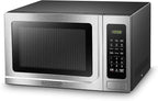 BLACK+DECKER EM036AB14 Digital Microwave Oven with Turntable Push-Button Door, Child Safety Lock, Stainless Steel, 1.4 Cu.ft