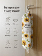 Hglian Sunflower Grocery Bag Holder,Cute Flower Plastic Bag Holder Organizer Storage for Kitchen