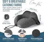Travel Pillow with Extra Large Hood for Airplane Long Flights Privacy and Comfort Memory Foam with Skin-Friendly Cover for Road Trip Head&Neck Support for Plane Office Cars Sleeping & Rest (Grey)