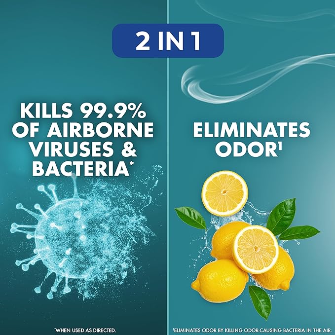 Lysol Air Sanitizer Spray with Odor Eliminator for Home & Office, Sanitizing Spray, Air Freshener Alternative, Simple Fresh Scent, 10 oz (Pack of 3)