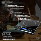 OMEO Portable Induction Cooktop Hot Plate Countertop Burner 1800 Watts Induction Burner with LCD Sensor Touch, LED Display, 10 Temperature Levels, Child Safety Lock, Auto Shutoff Function