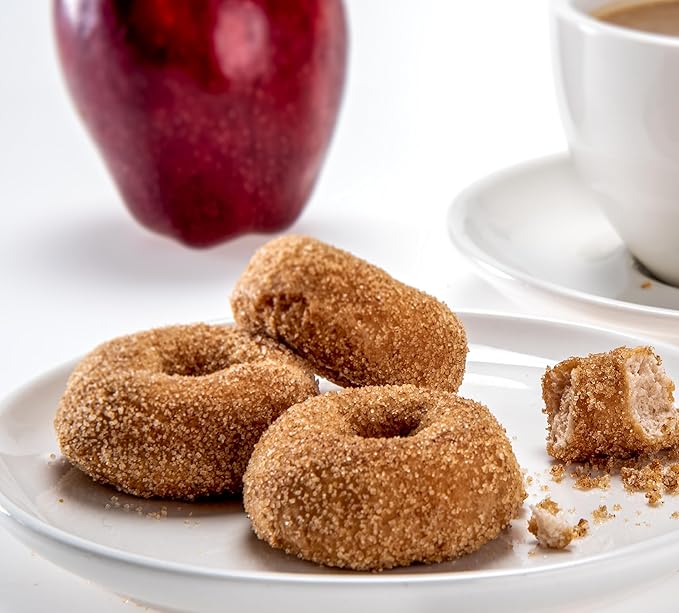 Katz Gluten Free Mini Cinnamon Apple Donuts. Fresh Baked Donuts Made With Apple Chunks and Dusted In Cinnamon Sugar. Grain Free. Tree Nut Free, Peanut Free. Kosher. 10 Donuts. 6.0 oz. (Pack of 3)