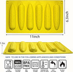 Sidosir 2Pcs Corn Stick Mold Silicone for Baking, 6-Cavity Corn Cob Silicone Molds for Bread, Non-Stick Cake Pan
