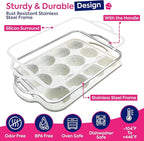 RICCLE 2 Pack Silicone Muffin Pans for Baking with Metal Reinforced Frame - Regular 12 Cup Silicone Muffin Pan & 24 Cup Mini Cupcake Pans - Silicone Cupcake Pan Set - Oven & Dishwasher Safe, BPA-Free