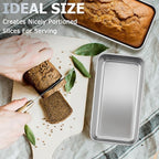 TeamFar Loaf Pan Set of 3, 9 x 5 Inch Bread Loaf Meatloaf Pan Stainless Steel for Baking Bread Cake Toast Brownies, Healthy & Sturdy, Oven & Dishwasher Safe