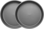 Goodful Nonstick Round Cake Pan Set, Heavy Duty Carbon Steel with Quick Release Coating, Made without PFOA, Dishwasher Safe, 2-Pack Bakeware Set, 9-Inch, Gray