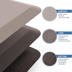 KitchenClouds Kitchen Mat Cushioned Anti Fatigue Kitchen Rug 0.8inch Water Resistant Non Slip Kitchen Rugs and Mats Standing Desk Mat Comfort Floor Mats for Kitchen Sink Office (17.3"x39",Khaki)