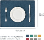 BALCONY & FALCON Placemats Set of 6 Faux Linen Cloth Place Mats Washable Waterproof Wrinkle Resistant Table Placemats for Dining Kitchen Farmhouse Indoor & Outdoor Use(Navy Blue, 13.8”x 17.7”