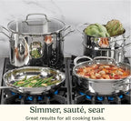 Cuisinart Chef’s Classic 11-Piece Stainless Steel Pots and Pans Set, Cookware Set Compatible with Induction, Electric, Gas Cooktops, Aluminum Core for Even Heat, Cool Grip Handles, Dishwasher Safe