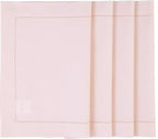 Solino Home Pink Placemats Set of 4 - Cotton Linen Hemstitch Placemats 14 x 19 Inch for Valentines, New Year