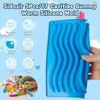 Sidosir 7Pcs Silicone Gummy Worm Chocolate Molds, Non-Stick Worm Chocolate Mold for Parties, Gummy for Home DIY, Silicone Mold for Make Gummies
