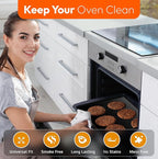 2 Pack Large Thick Heavy Duty Non Stick Teflon Oven Liners Mat, 17"x 25" BPA and PFOA Free, for Bottom of Electric Oven Gas Stove and Microwave Charcoal or Gas Grills