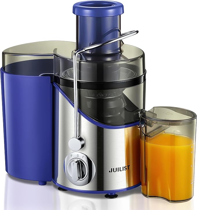 Juicer Machines, Juilist 3" Wide Mouth Juicer Extractor, for Vegetable and Fruit with 3-Speed Setting, 400W Motor, Easy to Clean, Blue