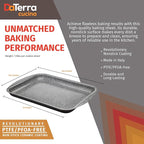 DaTerra Cucina - 16" x 11" x 1" Nonstick Ceramic Coated Baking Sheet Twin Pack – Professional Grade, PTFE, Cadmium, Lead & PFOA Free, Oven Safe, Ideal for Baking, Roasting, and Cooking