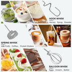 Colarlemo Milk Frother Handheld Rechargeable with Stand, Frother Wand Drink Mixer Electric Whisk for Coffee, Detachable With 3 Stainless Whisks, Hand Mixer for Lattes, Cappuccino, Matcha, Egg, Black