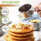 Spring Chef Stainless Steel Magnetic Measuring Spoons Set of 8, Black & Measuring Cups Set of 7