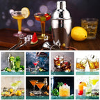 Umigy Cocktail Shaker Set Martini Shaker Bulk Stainless Steel Martini Mixer with Strainer and Double Measuring Jigger for Bar Party Home Use Wine Bar(18 Oz/ 550 ml,2 Packs)