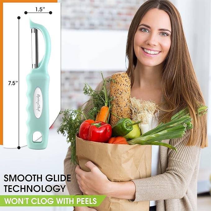 Spring Chef Swivel Peeler & Professional XL Box Grater Bundle - Mint