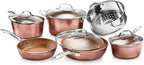 Gotham Steel Hammered Collection Pots and Pans 10 Piece Premium Ceramic Cookware Set – with Triple Coated Ultra Nonstick Surface for Even Heating, Oven, Stovetop & Dishwasher Safe